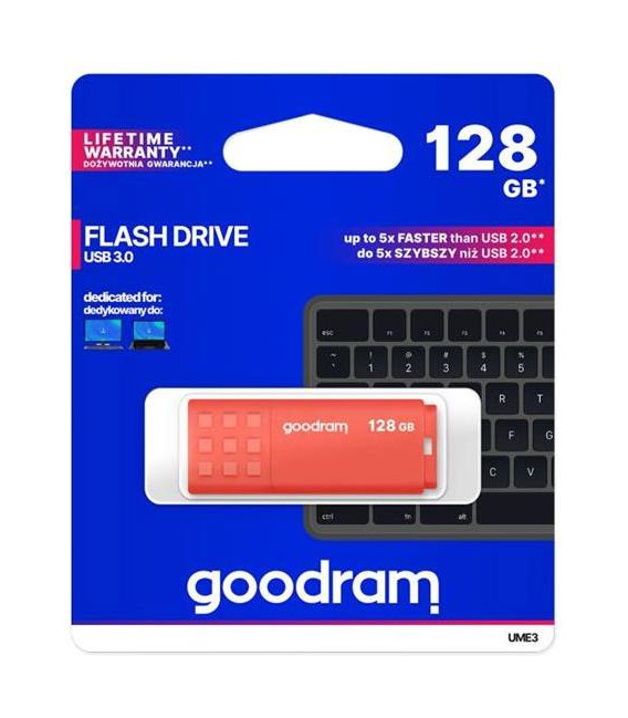 Flash disk GOODRAM USB 3.0 128GB bílo-oranžový