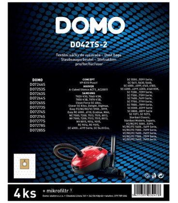 Sáčky do vysavače DOMO DO42TS-2 4ks
