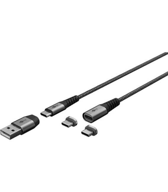 Kabel GOOBAY 65653 USB 2v1 magnetický 1m Black