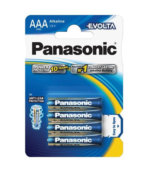 Baterie AAA (R03) alkalická PANASONIC Evolta 4ks / blistr