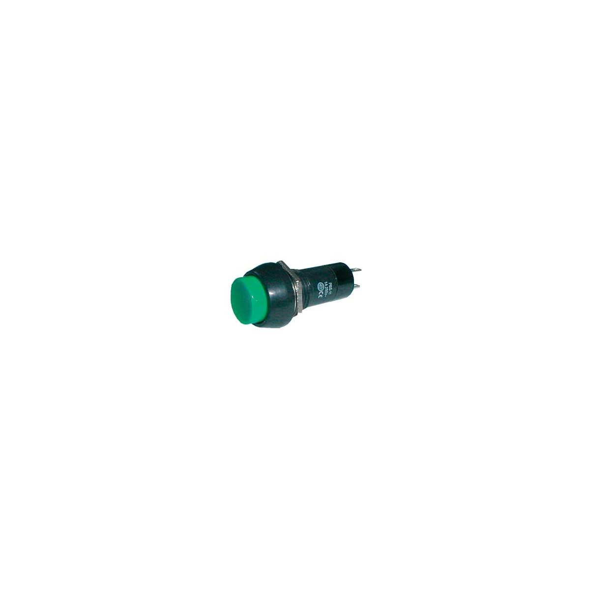 Přepínač tlačítko kul. OFF-(ON) 250V/1A zelené
