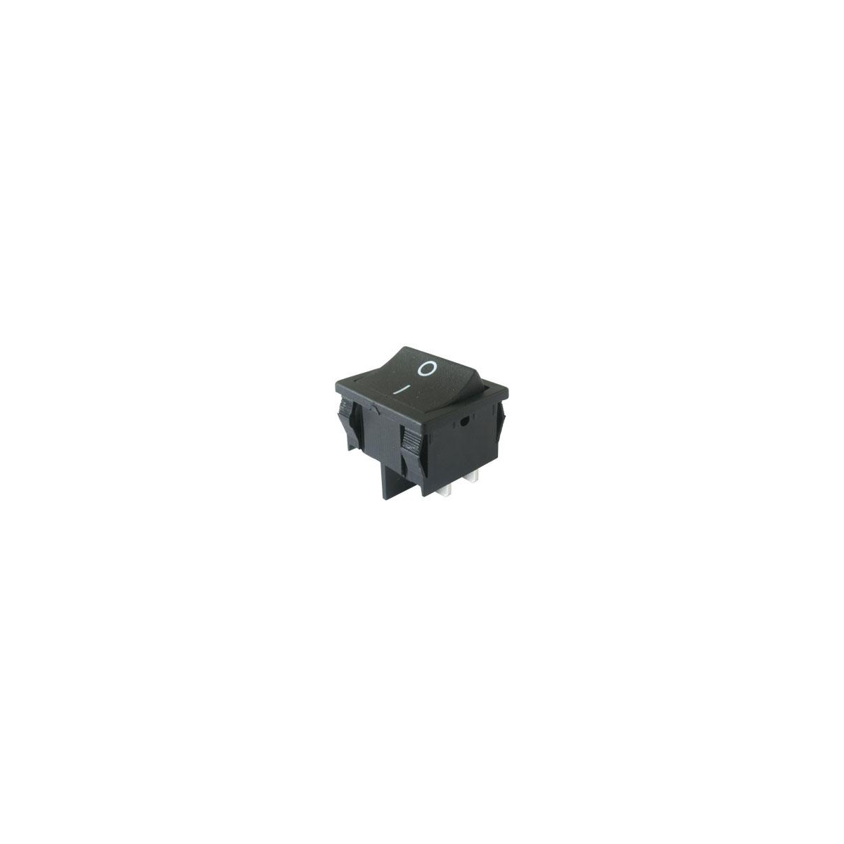 Přepínač kolébkový 2pol./4pin ON-OFF 250V/6A černý