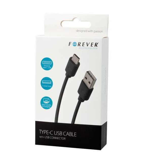 Kabel FOREVER USB/USB-C 1m Black