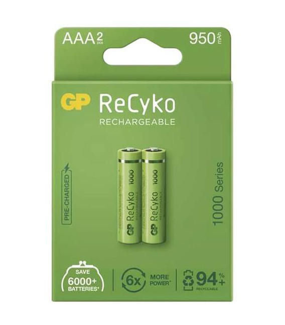 Baterie AAA (R03) nabíjecí 1,2V/950mAh GP Recyko 2ks