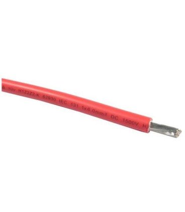 Solární kabel 10mm2, 1500V, červený