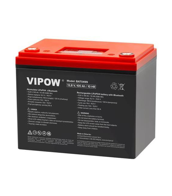 Baterie LiFePO4 12,8V 100Ah VIPOW BAT0499 Bluetooth