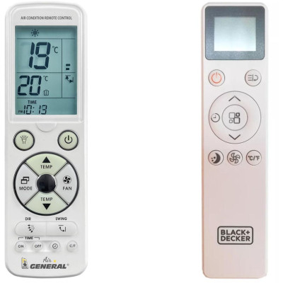 BLACK plus DECKER BPT06WTB - 
luxusní podsvícený
dálkový ovladač pro klimatizaci kompatibilní