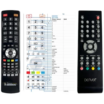 DENVER DFT-1545 - \n\nkompatibilní značkový dálkový ovladač General k