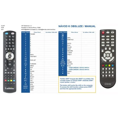 CLINT DC1, DC3, DC5 - dálkový ovladač, duplikát kompatibilní