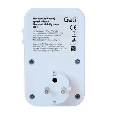 Spínací Zásuvka Geti MF1 Mechanická Denní