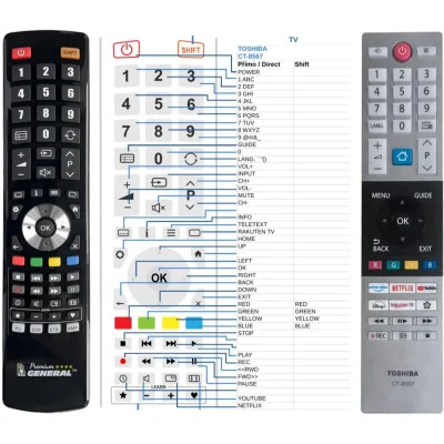 General TOSHIBA CT-8567 - \n\nnáhradní dálkový ovladač