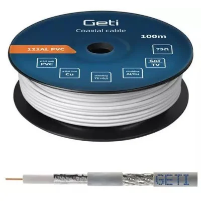 Vodič koax Geti 121AL PVC (100m cívka)