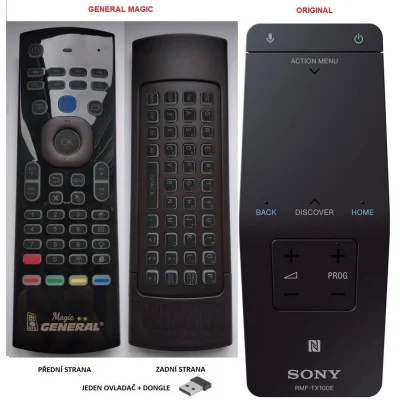 General SONY RMF-TX100E - magický \n\nnáhradní dálkový ovladač
