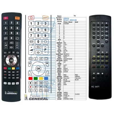 General ORAVA RC5471 - \n\nnáhradní dálkový ovladač
