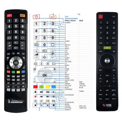 General VOX UHD43ADS668S - \n\nnáhradní dálkový ovladač
