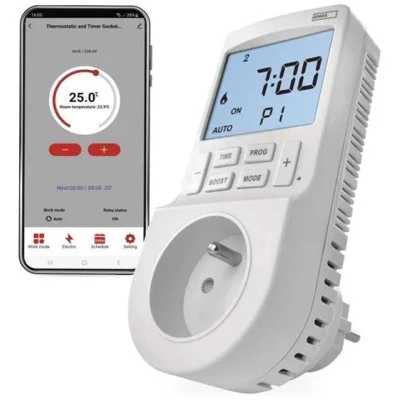 Smart termostat EMOS do zásuvky s funkcí digitálního časovače 2v1 s WiFi