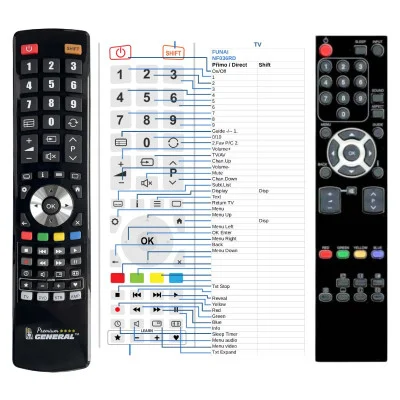 General FUNAI NF021RD, NF028RD, NF031RD, NF036RD - \n\nnáhradní dálko