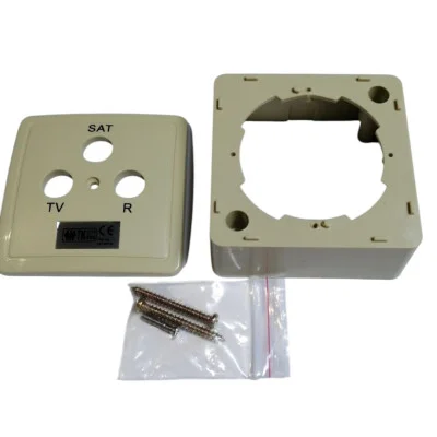 Koncová TV/R/SAT krabička, barva slonovina