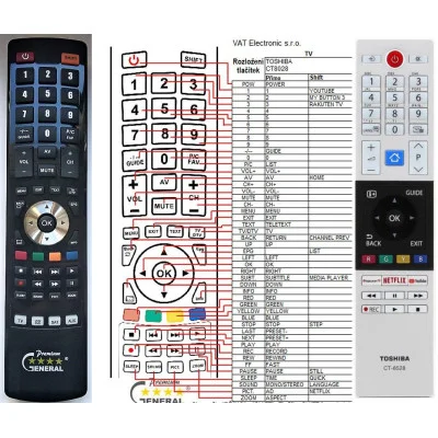 General TOSHIBA CT-8528 - \n\nnáhradní dálkový ovladač