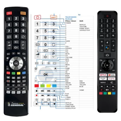 General TELEFUNKEN RC45160 - \n\nnáhradní dálkový ovladač