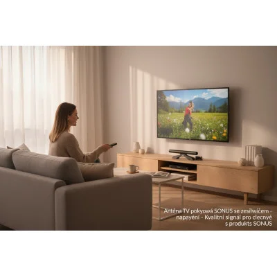 Anténa TV pokojová SONUS se zesilovačem - napájení