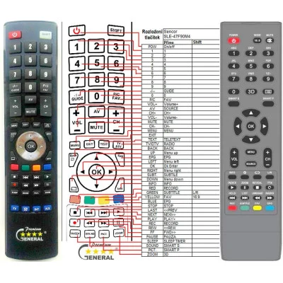 SENCOR SLE-47F90M4 - náhradní dálkový ovladač kompatibilní