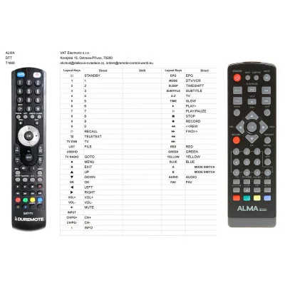 ALMA T-1600 dálkový ovladač kompatibilní